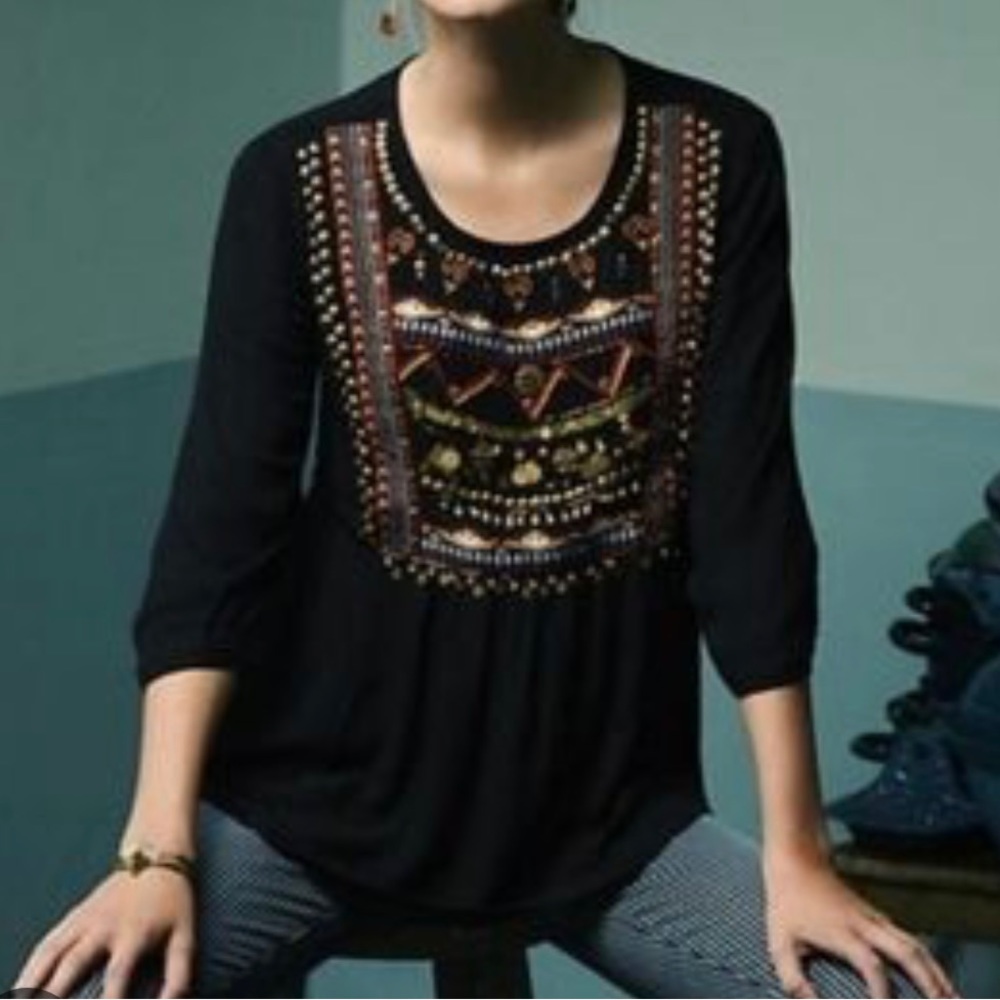 Anthropologie - HD in Paris beaded blouse